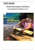 Cultural Anthropology, 19th Edition Test Bank by Conrad Kottak, All 15 Chapters Covered and Verified, ISBN: 9781260259278