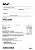 2024 AQA A-LEVEL PSYCHOLOGY PAPER 1, PAPER 2, PAPER 3 INCLUDING ALL MARK SCHEMES