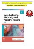 Introduction to Maternity and Pediatric Nursing, 8th Edition Leifer Test bank |CHAPTER 1-34 VERIFIED