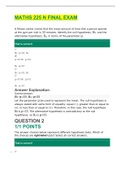 MATHS 225 N FINAL EXAM- UPDATED