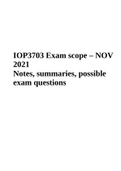 IOP3703 Exam scope – NOV 2021 Notes, summaries, possible exam questions