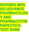 Advance Pharmacology and Pharmacotherapeutics-Test bank ace your revision with the best study guide