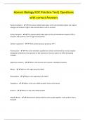 Honors Biology EOC Practice Test| Questions with correct Answers