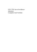 LEV 3701 law-of-evidencesummary. Complete And Verified.