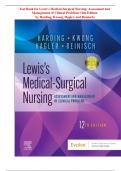 Test Bank for Lewis's Medical-Surgical Nursing: Assessment and  Management of Clinical Problems 12th Edition by Harding, Kwong, Hagler, and Reinisch