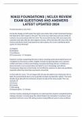 N3632 FOUNDATIONS | NCLEX REVIEW EXAM QUESTIONS AND ANSWERS LATEST UPDATED 2024