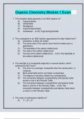 Organic Chemistry Module 1 Exam with A+ graded Answers 