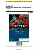 TEST BANK PATHOPHYSIOLOGY THE BIOLOGIC BASIS FOR DISEASE IN ADULTS AND CHILDREN 9th Edition Kathryn L McCance, Sue E Huether Test bank Questions and Complete Solutions to All Chapters