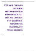 Focus on nursing pharmacology 8th edition karch test bank all chapters c