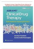 Test Bank for Abrams' Clinical Drug Therapy: Rationales for Nursing Practice 13th Edition by Frandsen and Pennington 