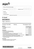 AQA A LEVEL BUSINESS PAPER 3 JUNE 2024 FINAL QUESTION PAPER 