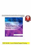 TEST BANK - Lewis Medical Surgical Nursing,   12th Edition (Harding),  Chapters 1 - 5 | All Chapters Verified  A+