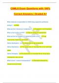 CSMLS Exam Questions with 100% Correct Answers | Graded A+