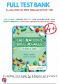 Test Bank Calculation of Drug Dosages 12th Edition Sheila Ogden, Linda Fluharty