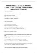 Applied Algebra C957 WGU - Learning  Checks UPDATED Actual Exam Questions  and CORRECT Answers