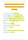 Speech and Hearing Sciences: ASLP 3030 Exam Questions and Answers 100% Pass