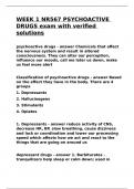 WEEK 1 NR567 PSYCHOACTIVE DRUGS exam with verified solutions.