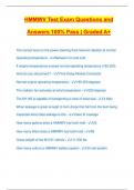 HMMWV Test Exam Questions and Answers 100% Pass | Graded A+ The correct level on the power steering fluid reservoir dipstick at normal operating temperature - Between hot and cold If engine temperatures exceed normal operating temperature (185-250) what d