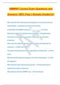 HMMWV Course Exam Questions and Answers 100% Pass | Already Graded A+