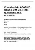 Chamberlain ACAGNP NR569 Diff Dx. Final questions and answers.