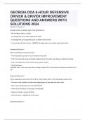 GEORGIA DDA 6-HOUR DEFENSIVE DRIVER & DRIVER IMPROVEMENT QUESTIONS AND ANSWERS WITH SOLUTIONS 2024