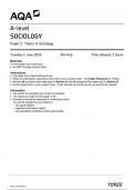 AQA A-level SOCIOLOGY Paper 2 Topics in Sociology May 2024