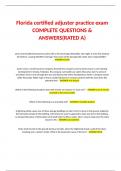 Florida certified adjuster practice exam COMPLETE QUESTIONS & ANSWERS(RATED A)