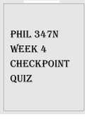 PHIL 347N WEEK 4 CHECKPOINT QUIZ