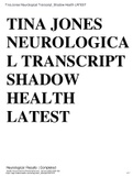 TINA JONES NEUROLOGICAL TRANSCRIPT SHADOW HEALTH LATEST(DETAILED AND LATEST )(GRADED A+)