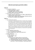 BIOS 252 Unit 8 Final Exam STUDY GUIDE 2