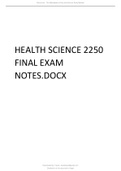 HEALTH SCIENCE 2250  FINAL EXAM  NOTES.