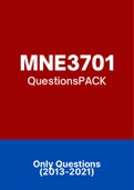 MNE3701 - Exam Questions PACK (2013-2021)