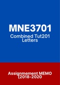 MNE3701 - Combined Tut201 Letters (2018-2020)