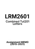 LRM2601 - Combined Tut201 Letters (2015-2021)