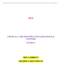 CRITICAL CARE HESI PRACTICE QUESTIONS & ANSWERS 43 Q&A, FUNDAMENTAL PN HESI SPECIALTY V1 AND V2, HESI COMPREHENSIVE EXAM A ,B PRACTICE QUESTIONS & ANSWERS, HESI EXIT COMPREHENSIVE REVIEW A AND B QUESTIONS & ANSWERS, RN FUNDAMENTALS QUESTIONS & ANSWERS, LE