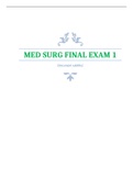 MED SURG FINAL EXAM 1 GRADED A+