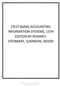 Test Bank For Accounting Information Systems, 15th Edition by Romney, Steinbart, Summers, Wood Updated