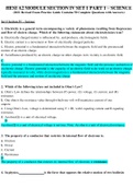 HESI A2 MODULE SECTION IV SET 1 PART 1 – SCIENCE