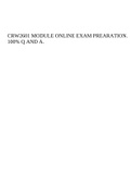 CRW2601 MODULE ONLINE EXAM PREARATION. 100% Q AND A