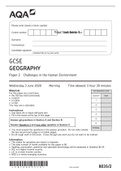  AQA GCSE GEOGRAPHY Paper 2 Challenges in the Human Environment QP-Geography-G-17Nov20