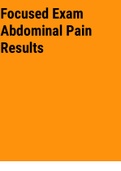 Exam (elaborations) Focused Exam Abdominal Pain Results 