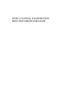 NURS 211LFINAL EXAM REVIEW