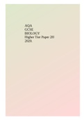 AQA GCSE BIOLOGY Higher Tier Paper 2H 2020.