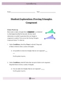 Gizmo : Geometry - Student Exploration Proving Triangles Congruent - 2021 | Practice Questions