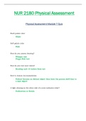 NUR 2180 / NUR2180 Module 7 Quiz (Latest 2022 / 2023): Physical Assessment - Rasmussen