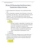 NR 293 ATI Pharmacology Final Review latest - Chamberlain College of Nursing.//NR 293 ATI Pharmacology Final Review_2020 - Chamberlain College of Nursing.