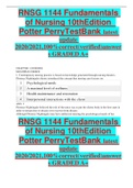 RNSG 1144 Fundamentals of Nursing 10thEdition  Potter PerryTestBank latest update 2020/2021,100%correct(verified)answers GRADED A+