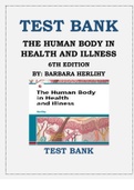 THE HUMAN BODY IN HEALTH AND ILLNESS, 6TH EDITION BY BARBARA HERLIHY TEST BANK ISBN: 9780323498449 INSTANT DOWNLOAD AVAILABLE IN PDF. GREAT TEXT TO STUDY FOR EXAMS AND APPLY CONCEPTS TO PRAC TICE.