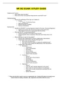 NR 302 EXAM 3 STUDY GUIDE / NR302 EXAM 3 STUDY GUIDE: CHAMBERLAIN COLLEGE OF NURSING - LATEST-2021, A COMPLETE DOCUMENT FOR EXAM