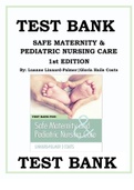 SAFE MATERNITY & PEDIATRIC NURSING CARE 1st EDITION TEST BANK By Luanne Linnard-Palmer and Gloria Haile Coats ISBN- 978-0803624948 Safe Maternity and Pediatric Nursing Care Test Bank is geared for the LPN/LVN student. Its an OB/peds Text that focuses on w